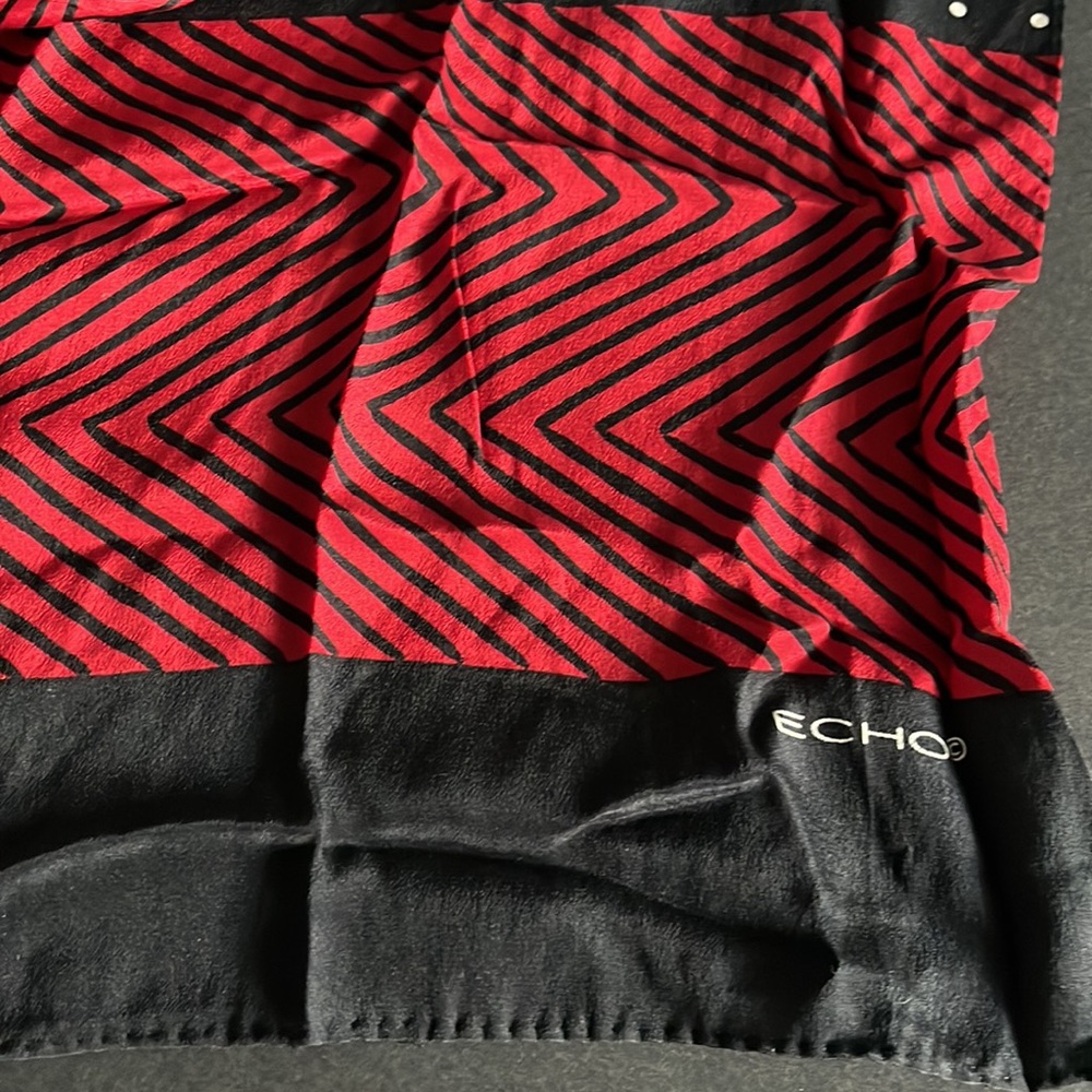 Vintage Mod Echo Oblong Head or Neck Silk Scarf